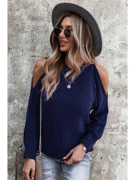 Chic Shoulder Cutout Sweater